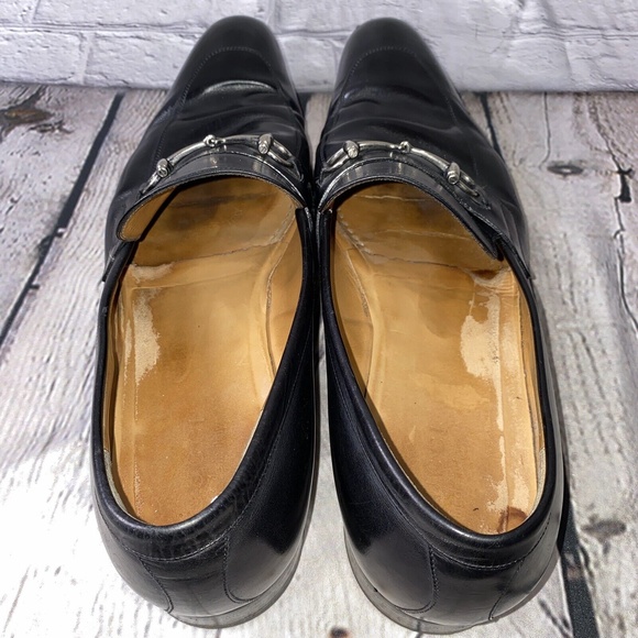 Gucci Horse Bit Men\'s 12.5 Vintage Black Made in Italy Leather Loafers 353016 main image 7
